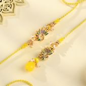 Vibrant Peacock Bhaiya Bhabhi Rakhi Duo