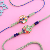 Vibrant Peacock Rakhi Duo