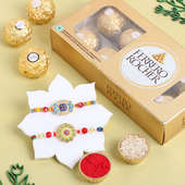 Send Vibrant Rakhi Duo With Ferrero Rocher Chocolates for to UAE