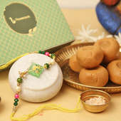 Vibrant Rakhi N Sweet Box : Rakhi Gift Box