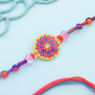 Vibrant Red Blue Floral Rakhi