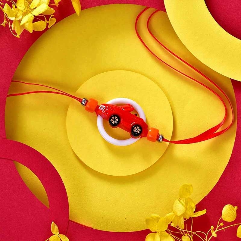 Vibrant Red Car Rakhi