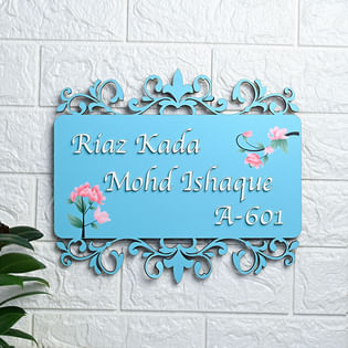 Vibrant Sky Blue Nameplate