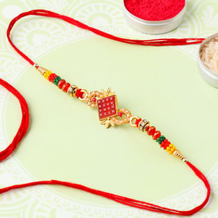 Vibrant Traditional Beads Rakhi