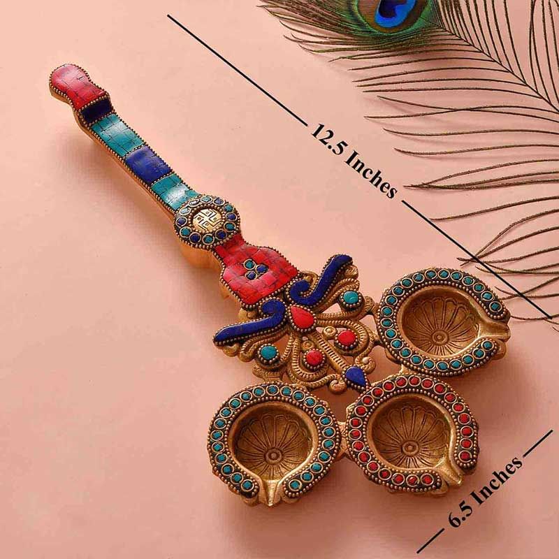 Vibrant Trio Brass Diya