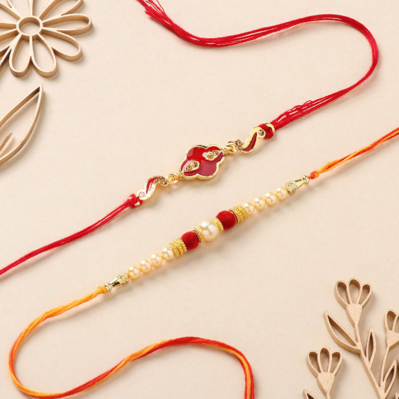 Vibrantly Unique Red N White Rakhis