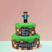 Video Game Minecraft Party Cake