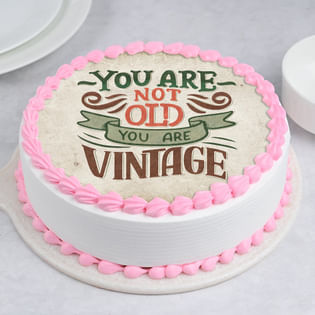 Vintage Charm Poster Cake