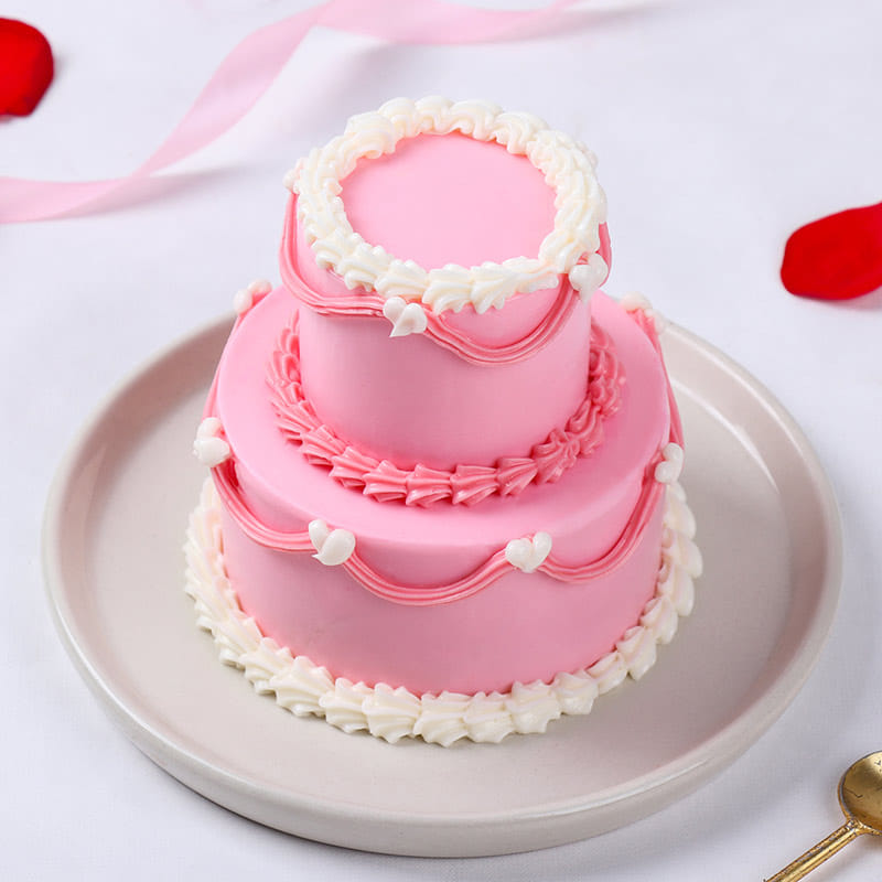 Vintage Love Two Tiered Bento Cake