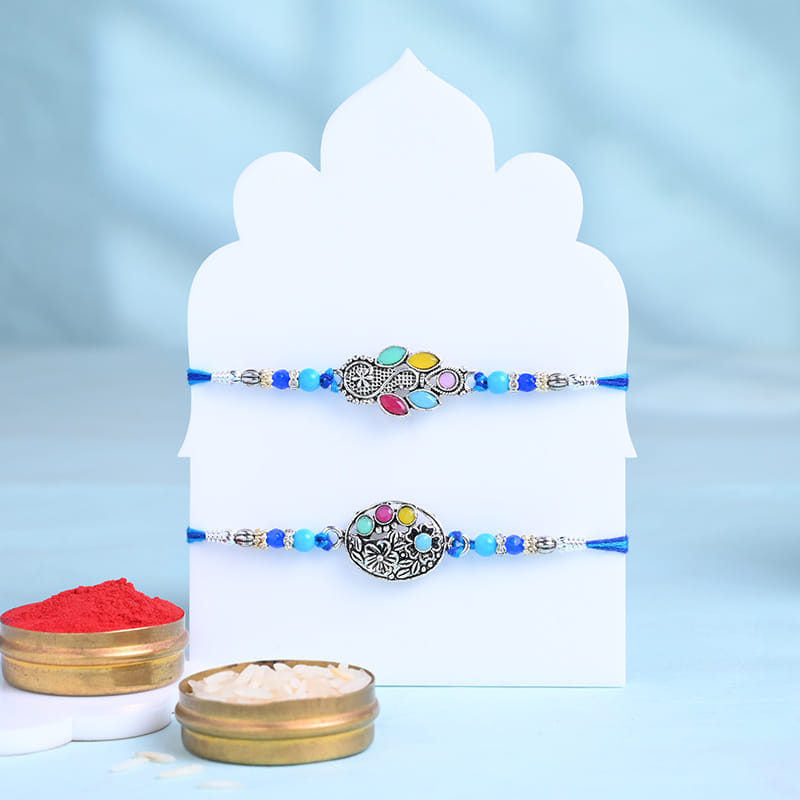 Vintage Rakhi Duo With Gulab Jamun