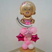 Welcome Baby Girl Balloon: Decoration Foil Balloon Bouquet