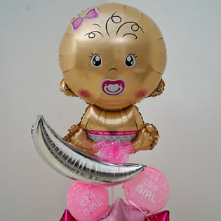 Welcome Baby Girl Balloon