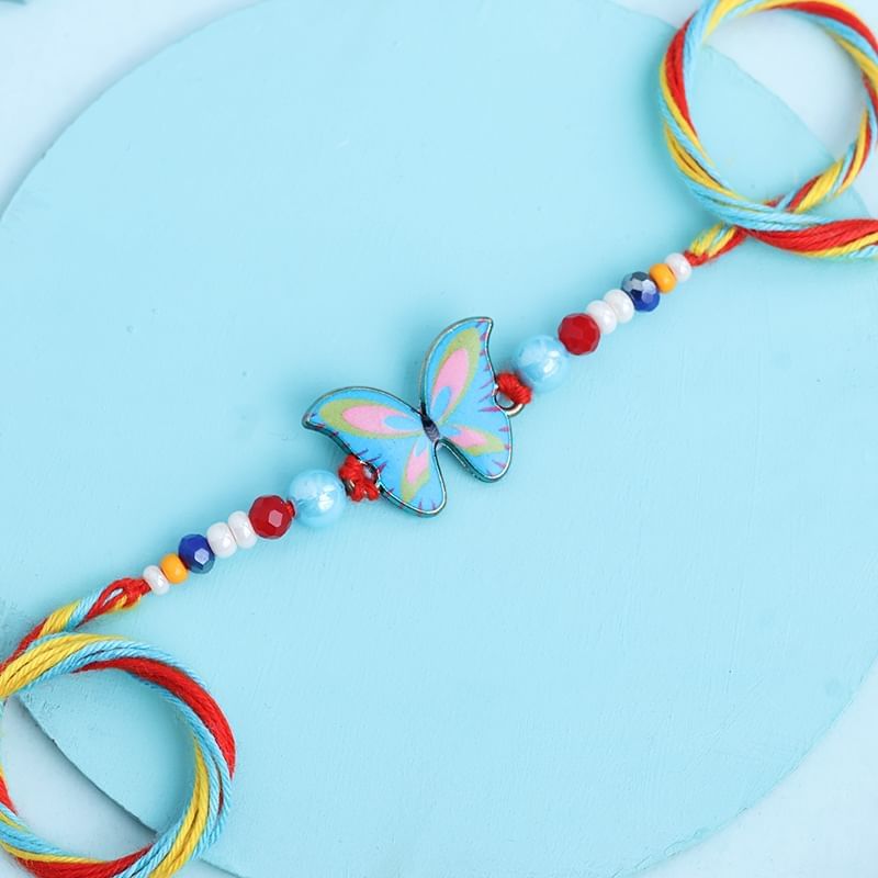Whimsical Butterfly Bead Rakhi