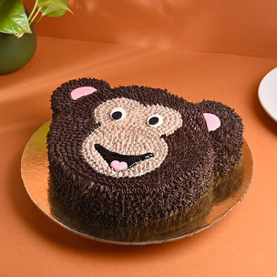 Whimsical Monkey Face Themed Designer Cake