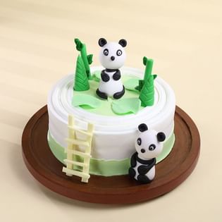 Whimsical Panda Theme Cake