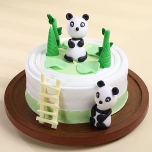 Whimsical Panda Theme Cake