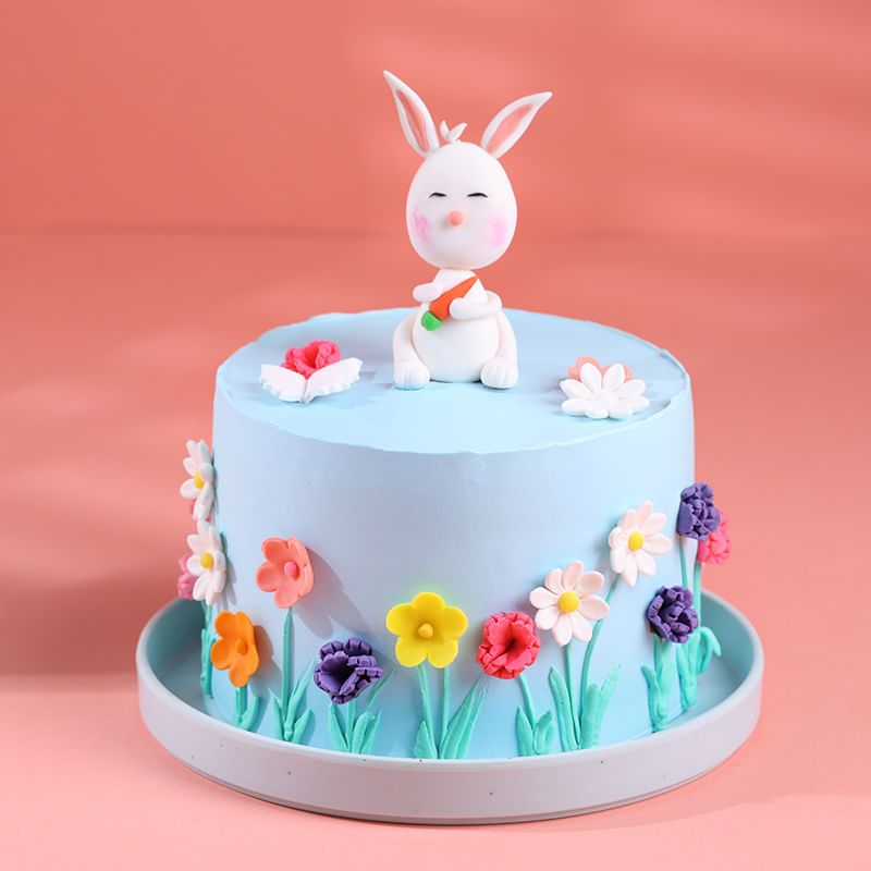 Whimsical Rabbit Birthday Cake