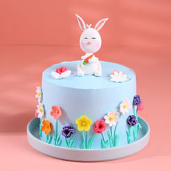 Whimsical Rabbit Birthday Cake