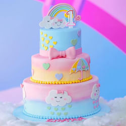 Whimsical Tiered Unicorn Cake - Specially for 1st B'day