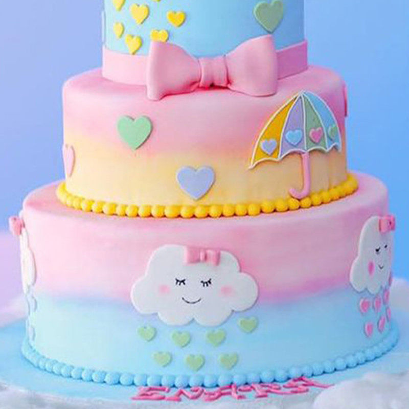 Whimsical Tiered Unicorn Cake - Bottom View