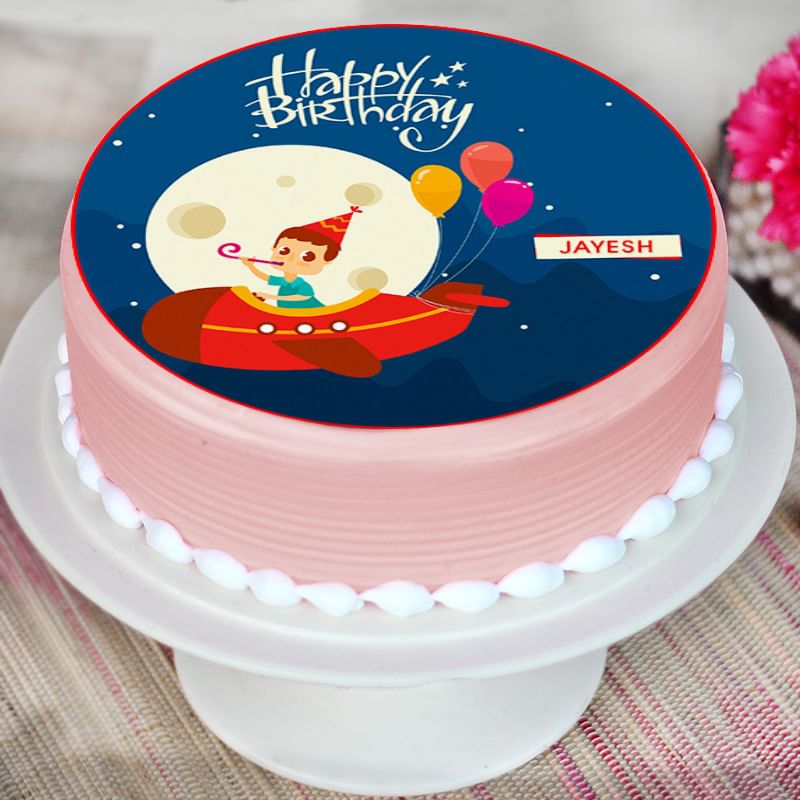 Round Cartoon Cake for Kids
