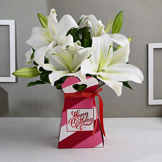 Whispering White Lilies Birthday Charm