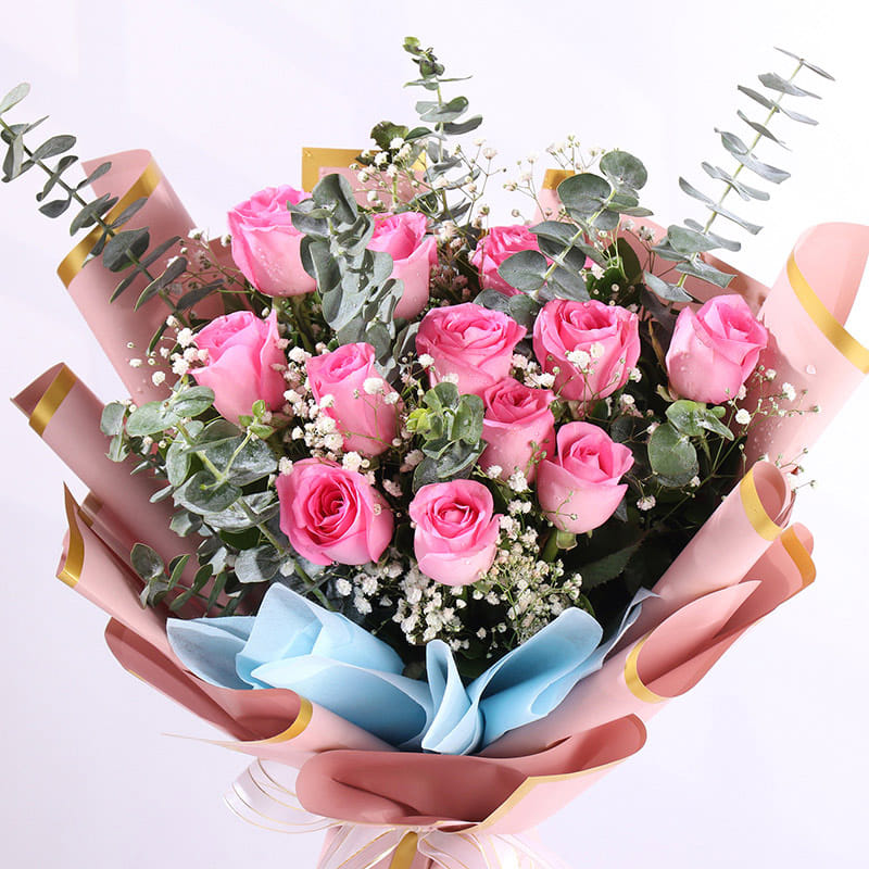 Whispers Of Affection Pink Roses Bouquet