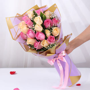 Whispers Of Blush N Peach Roses