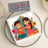 Two Floral Rakhis N Cake Combo