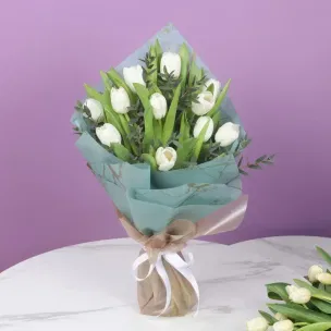 Whispering White Tulips Bouquet Whispering White Tulips Bouquet