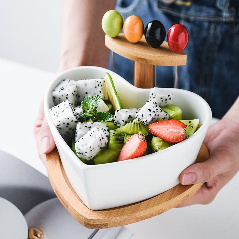 Lovable White Ceramic Fruit Bowl Gift