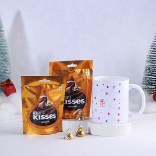 White Christmas Mug With Hersheys Almonds