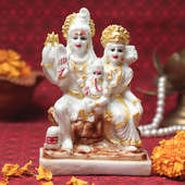 White Gold Shiva Parivar Idol