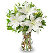 White Lily Vase