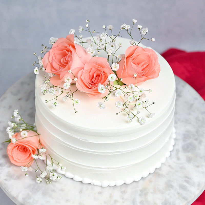 Fondant pink roses cake, Order Online