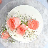 Fondant pink roses cake, Order Online