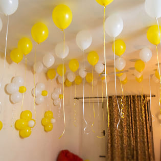 White N Yellow Balloon Decor