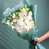 White Orchids In Seafoam Aura