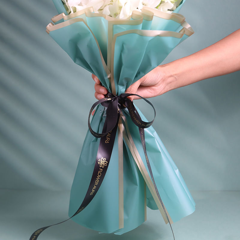 White Orchids In Seafoam Aura