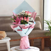 Order White Pink Floral Extravaganza Online