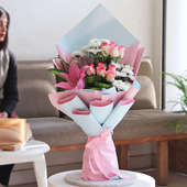 Buy White Pink Floral Extravaganza Online 