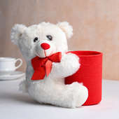 White Plushy with Red Basket
