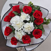 Buy White Red Romantic Arrangement Online - Flower View