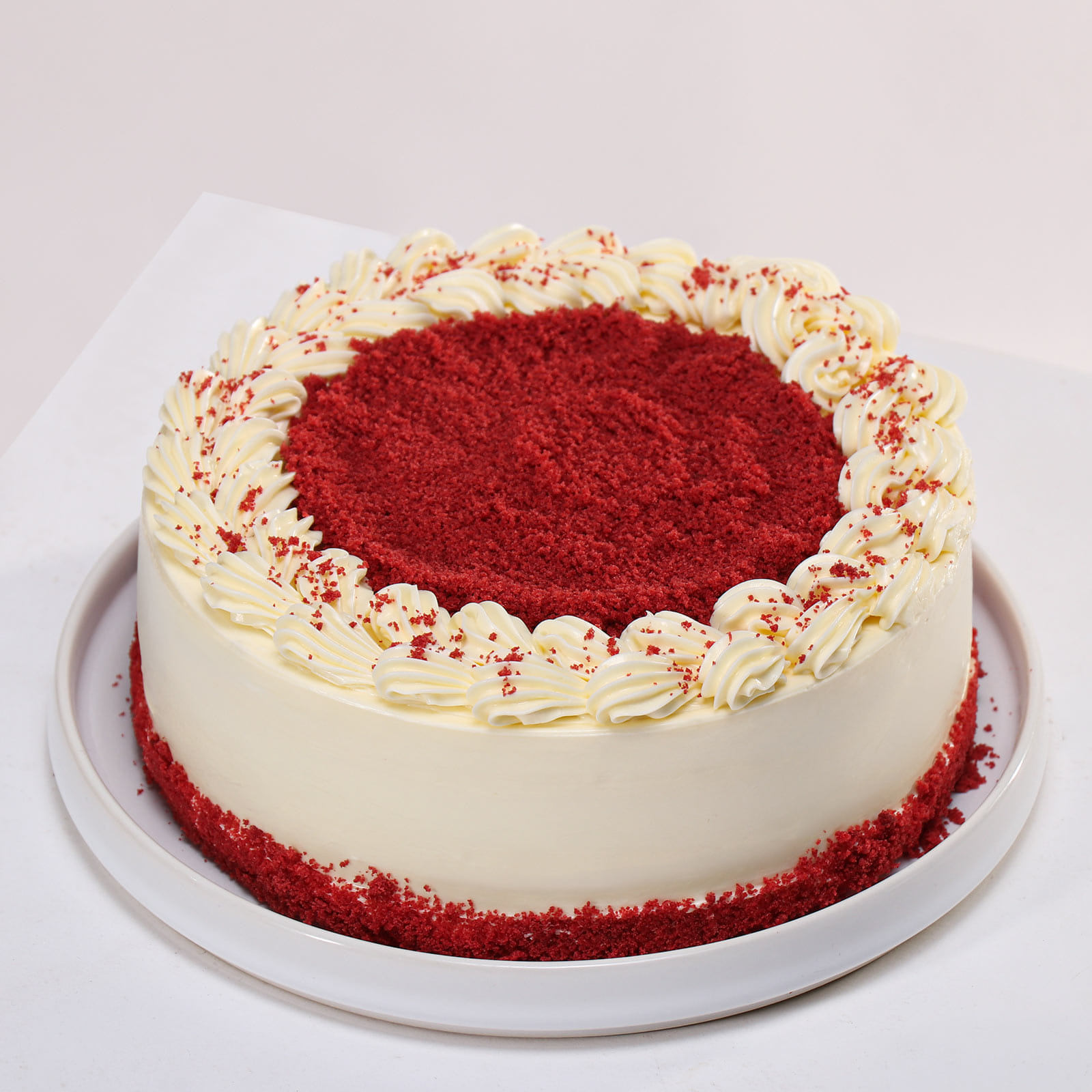 White Rose Bouquet N Red Velvet Cake Combo