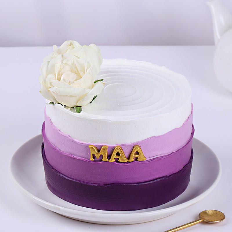 White Rose Ombre Cake For Mom