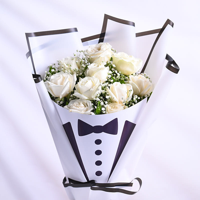 White Roses With Quiet Grace