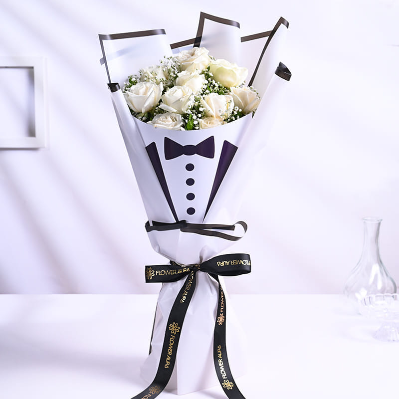 White Roses With Quiet Grace