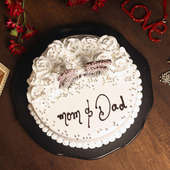 White Silver Cake for Mom and Dad