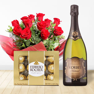 Buy White Wine N Roses Online