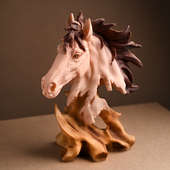 Windblown Horse Head Statue Showpiece
